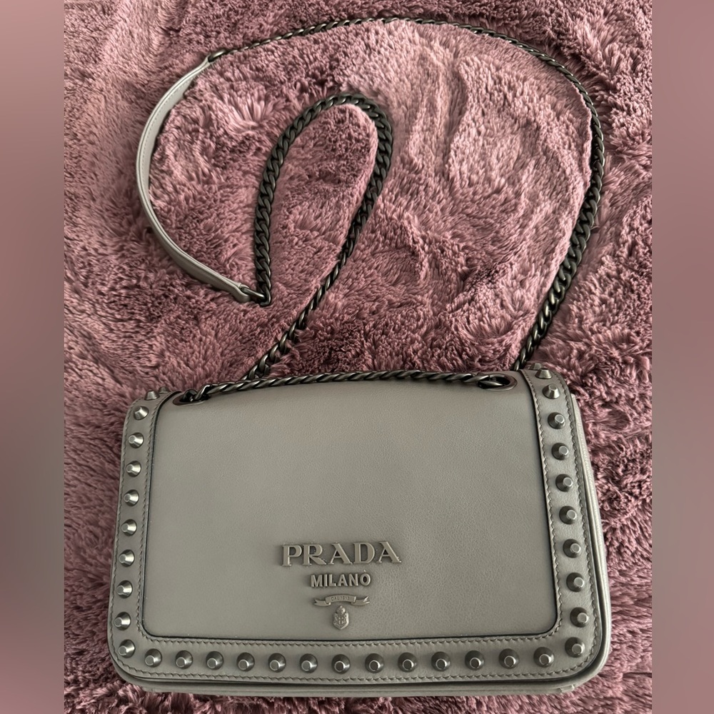 Prada Glace Calfskin Studded Crossbody⭐️❤️ - Picture 6 of 16